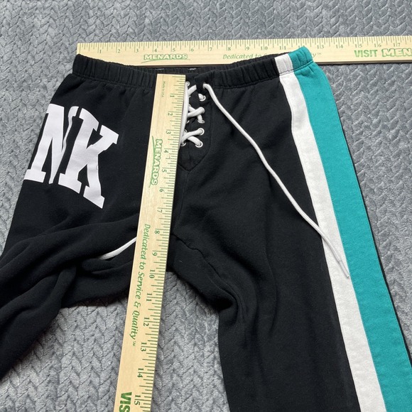 Victoria's Secret PINK Jogger Sweatpants Women's Size‎ Small Black Turquoise - Picture 11 of 12